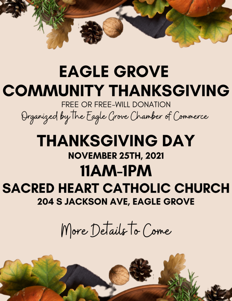 Save the date! Eagle grove Community Thanksgiving is November 25th. More  details to come! – Eagle Grove
